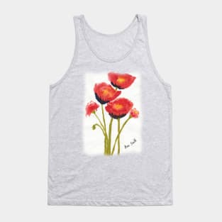 Five Red Flowers Tank Top